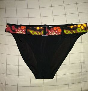 2 Victoria Secret L Mod Belted Black Bikini Bottom